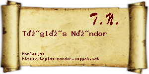 Téglás Nándor névjegykártya
